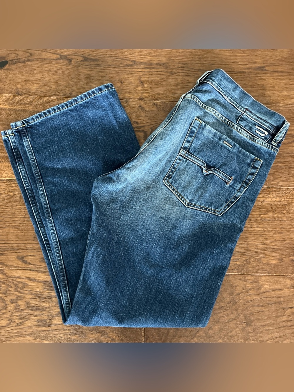 Diesel Jeans Kuratt 36x28 Straight Leg Med Wash Denim Button Fly Y2K Made Italy